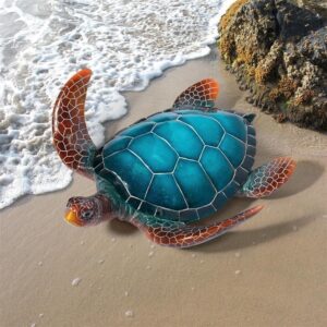 Design Toscano QL59584 14 Inch Large Blue Sea Turtle Statue