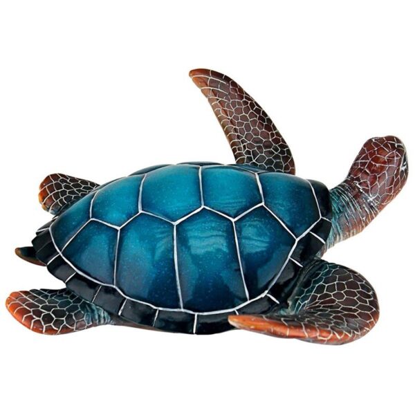 Design Toscano QL59585 12 Inch Medium Blue Sea Turtle Statue