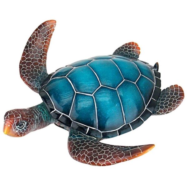 Design Toscano QL59585 12 Inch Medium Blue Sea Turtle Statue