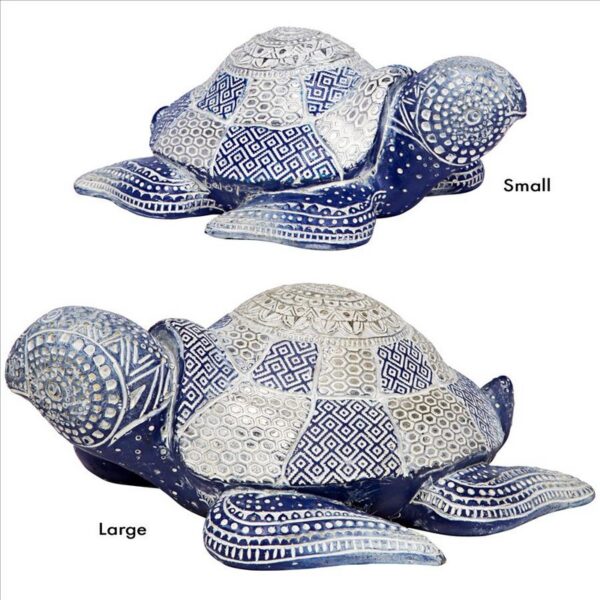 Design Toscano QL60102 8 1/2 Inch Peace Harmony Blue Sea Turtle Statue Set