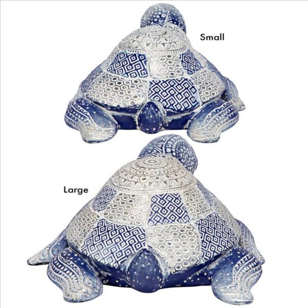 Design Toscano QL60102 8 1/2 Inch Peace Harmony Blue Sea Turtle Statue Set