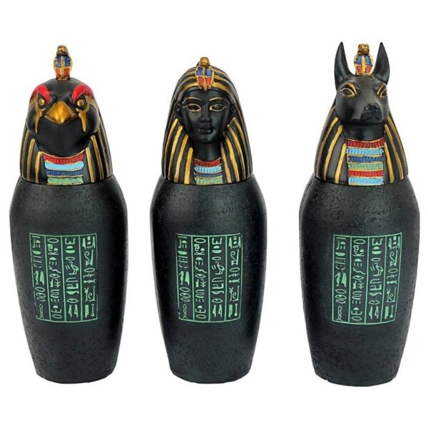 Design Toscano QL912318 2 1/2 Inch Canopic Jars of The Pharaohs Tomb, Set of 3