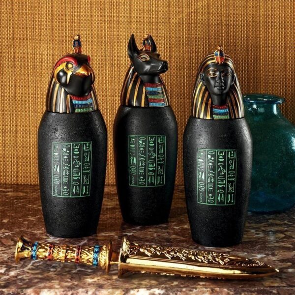 Design Toscano QL912318 2 1/2 Inch Canopic Jars of The Pharaohs Tomb, Set of 3