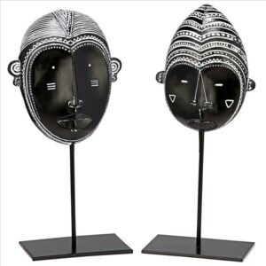 Design Toscano QL9877 5 Inch Yohure African Tribal Mask Statue Set