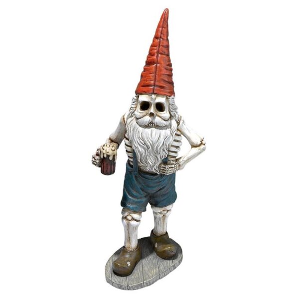 Design Toscano QM14017 7 Inch Oktoberfest Hans Skeleton Gnome Statue