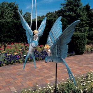 Design Toscano QM14023 6 Inch Thumbelina Fairy on Bird Hanging