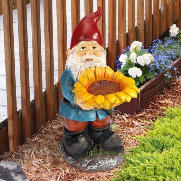 Design Toscano QM19474 6 Inch Sunflower Sammy Gnome Statue