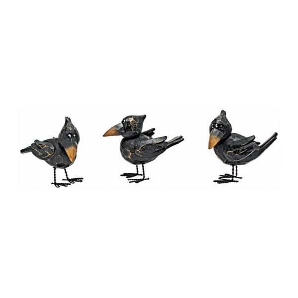 Design Toscano QM19684 4 1/2 Inch Myths and Legends Raven Statue, Set of Three