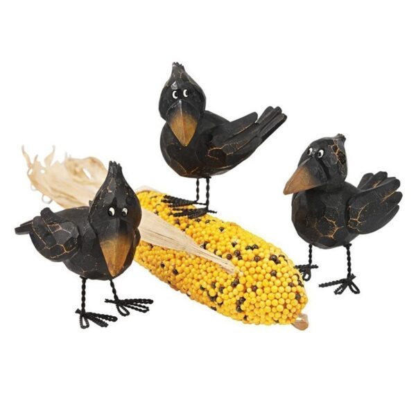 Design Toscano QM19684 4 1/2 Inch Myths and Legends Raven Statue, Set of Three