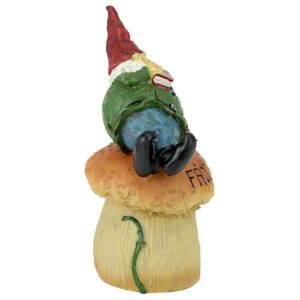 Design Toscano QM20860 7 1/2 Inch Gnomes Frog House Garden Statue