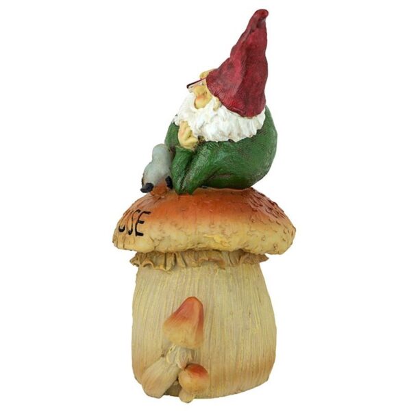 Design Toscano QM20860 7 1/2 Inch Gnomes Frog House Garden Statue