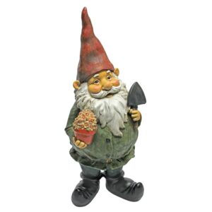 Design Toscano QM211261 6 1/2 Inch Dagobert with Gifts Garden Gnome Statue