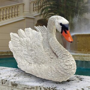 Design Toscano QM21389 7 1/2 Inch Swan Statue - White