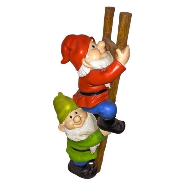 Design Toscano QM2360100 6 Inch Up the Ladder Climbing Gnomes Statue