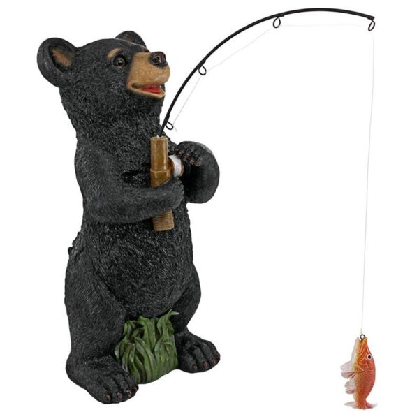 Design Toscano QM2703200 6 1/2 Inch Fishing Black Bear Statue