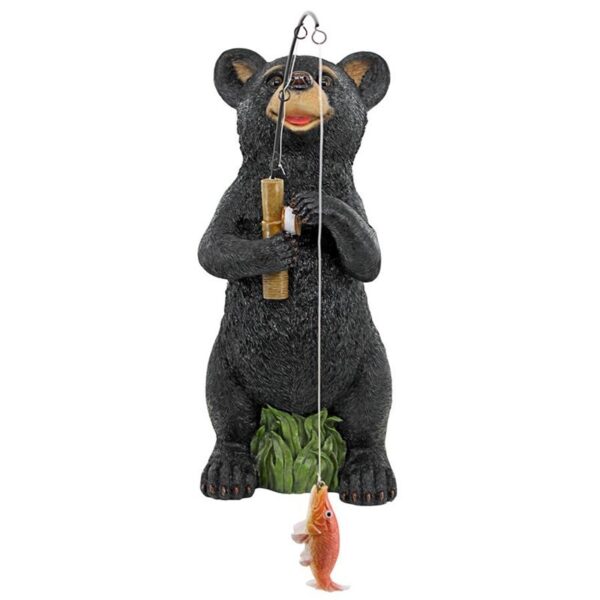 Design Toscano QM2703200 6 1/2 Inch Fishing Black Bear Statue