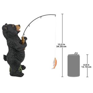 Design Toscano QM2703200 6 1/2 Inch Fishing Black Bear Statue