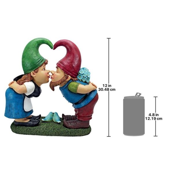 Design Toscano QM2796400 12 1/2 Inch Kiss and Tell Lover Gnomes Statue