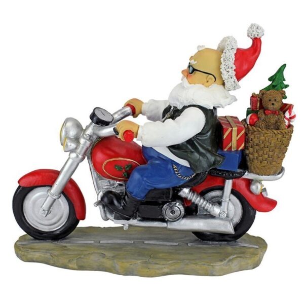 Design Toscano QM2821700 12 1/2 Inch Father Christmas Santa Biker Statue