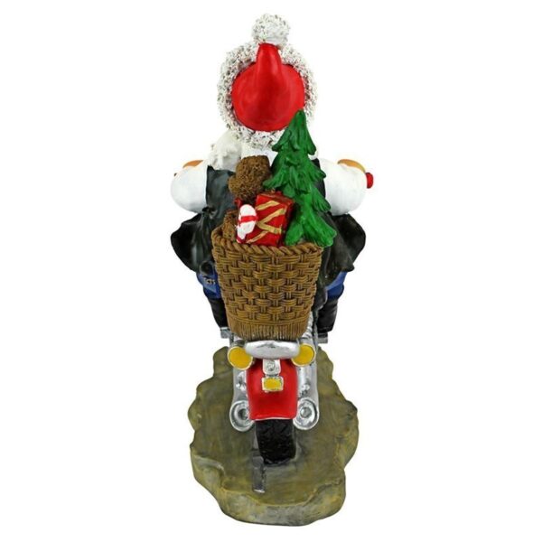 Design Toscano QM2821700 12 1/2 Inch Father Christmas Santa Biker Statue