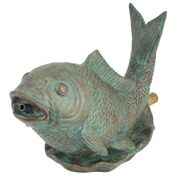 Design Toscano QM2854850 10 1/2 Inch Japanese Koi Piped Spitter Statue