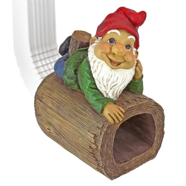 Design Toscano QM2864400 6 Inch Stormie the Gnome Rain Gutter