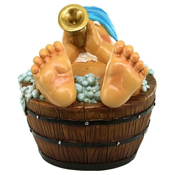 Design Toscano QM3152300 6 1/2 Inch Trumpeting Bath Tub Gnome Statue