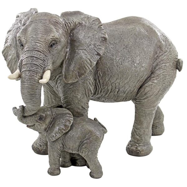 Design Toscano QM3160800 21 Inch Mama and Baby Elephant Statue