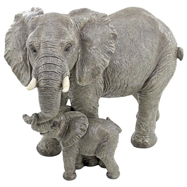 Design Toscano QM3160800 21 Inch Mama and Baby Elephant Statue