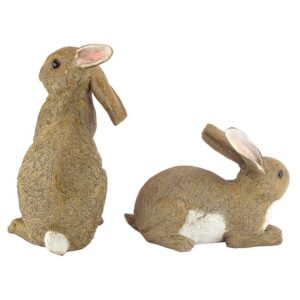 Design Toscano QM6200861 Set of Bahsful and Hopper Bunny Statues