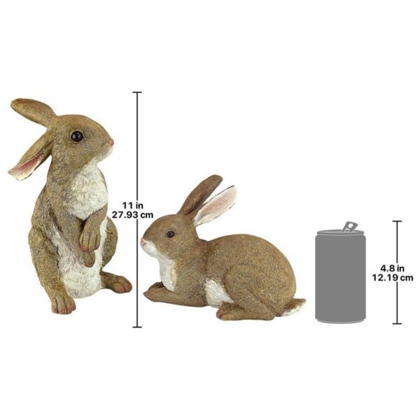 Design Toscano QM6200861 Set of Bahsful and Hopper Bunny Statues