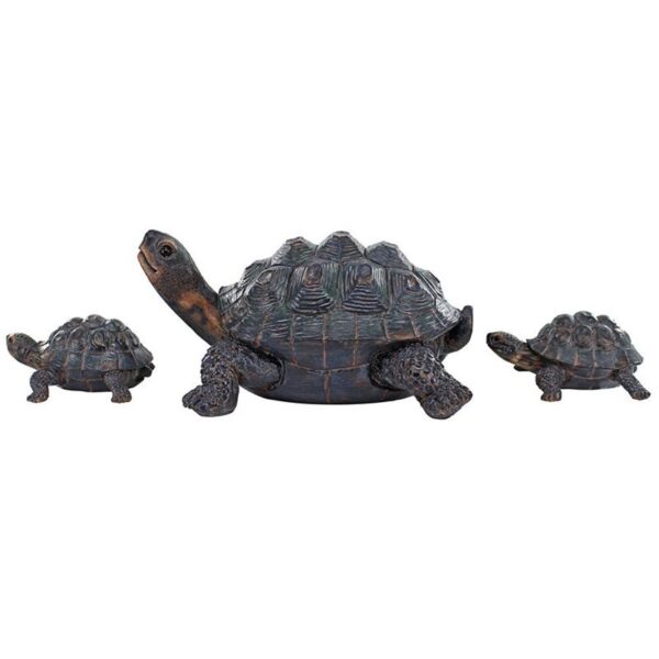 Design Toscano QM6440420 8 Inch Turtle Tribe Garden Statues