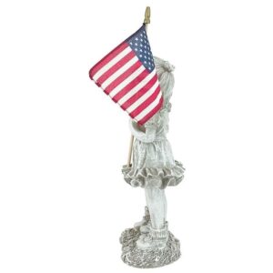 Design Toscano QM7512030 8 Inch Patriotic Flag Children Statue