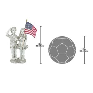 Design Toscano QM7512030 8 Inch Patriotic Flag Children Statue