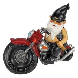 Design Toscano QM7512103 13 1/2 Inch Axle Grease the Biker Gnome Statue