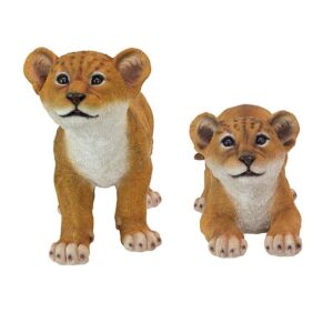 Design Toscano QM9287 8 Inch Lion Cubs of the Sahara, Set of 2