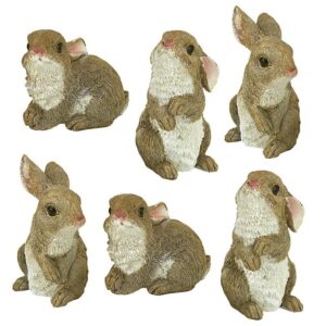 Design Toscano QM992008 3 Inch Baby Bunny Den Statue, Set of 6