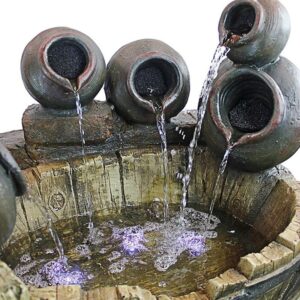 Design Toscano QN1638 31 1/2 Inch Urns and Barrel Waterfall Fountain