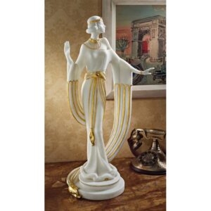 Design Toscano QS227442 12 1/2 Inch Draped in Art Deco Dancer Statue - Gold