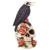 Design Toscano QS24063 3 1/2 Inch Raven and Roses Skull Statue