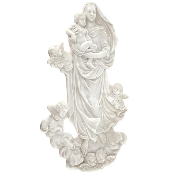 Design Toscano QS274701 10 Inch Mary with Cherubs Wall Sculpture