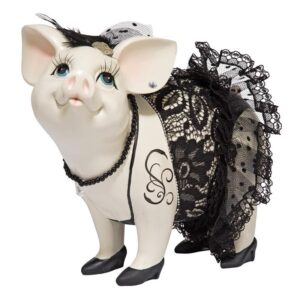 Design Toscano QS2810 7 Inch Lace and Lard Madame Pig Statue