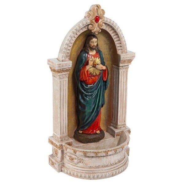 Design Toscano QS282313 7 Inch Sacred Heart of Jesus Niche Font