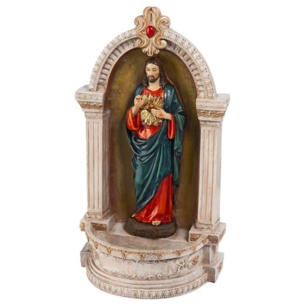 Design Toscano QS282313 7 Inch Sacred Heart of Jesus Niche Font