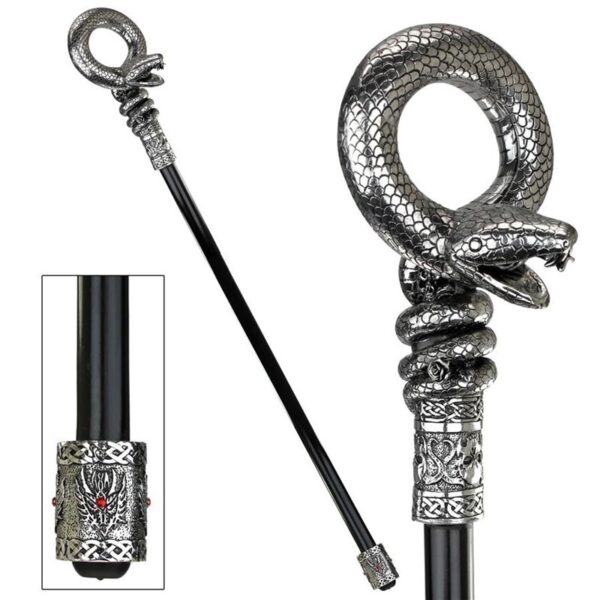 Design Toscano QS292250 Dragonsthorne 4 Inch Medusas Snake Walking Stick