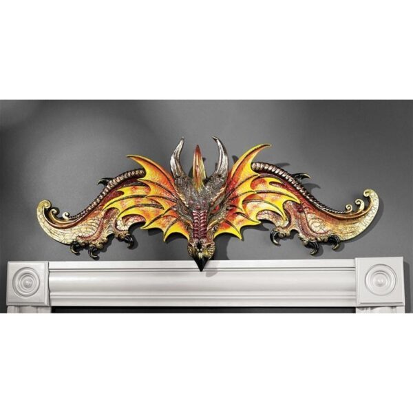 Design Toscano QS292739 27 1/2 Inch Dragon of Kingsbridge Manor Pediment