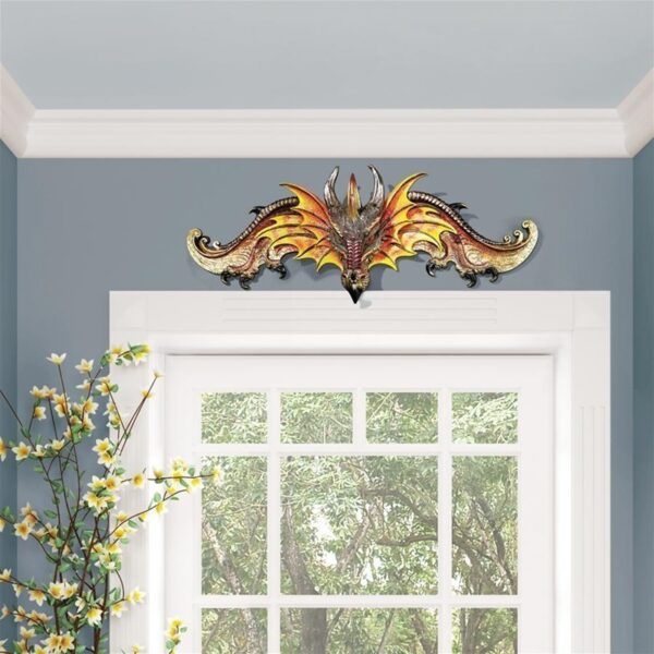 Design Toscano QS292739 27 1/2 Inch Dragon of Kingsbridge Manor Pediment