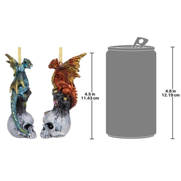 Design Toscano QS294025 2 Inch Dragons of Skull Hollow Holiday Ornaments