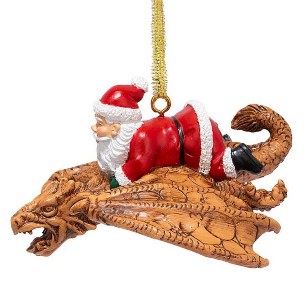 Design Toscano QS29844 3 1/2 Inch Santa and The Snowdragon 2020 Holiday Gothic Ornament