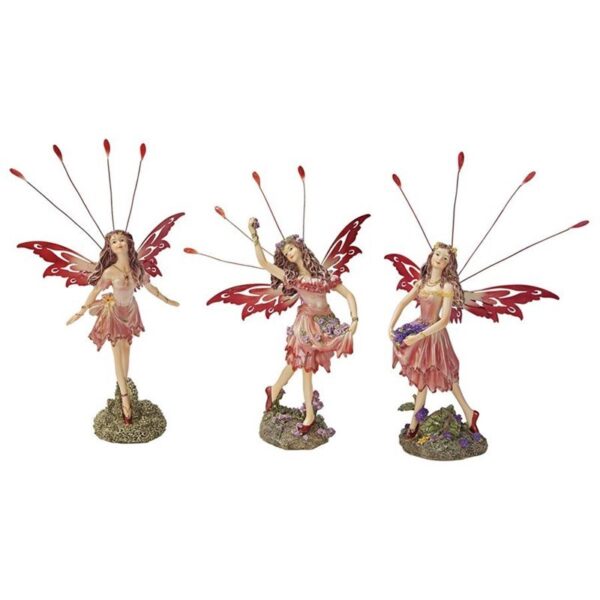 Design Toscano QS323955 5 Inch Crosstweed Meadow Fairy Statues, Set of 3